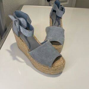 Marc Fisher Sky Blue Suede Wedges